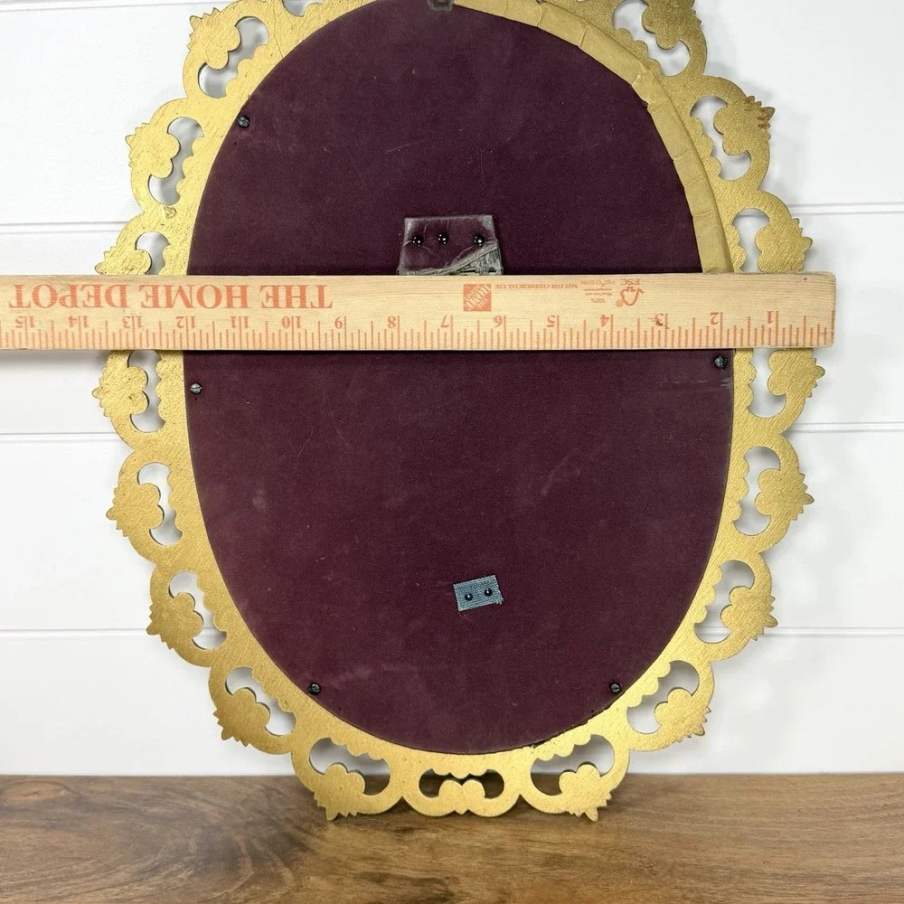 Vintage Roco 1960s Mirror Hollywood Regency Mcm Gold Frame Ornate Oval